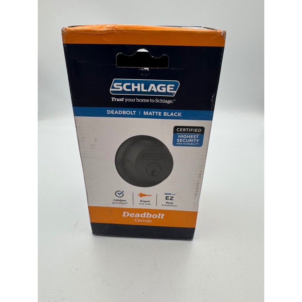 Schlage B60N G 622 Single‎ Cylinder Deadbolt Matte Black High Security Lock